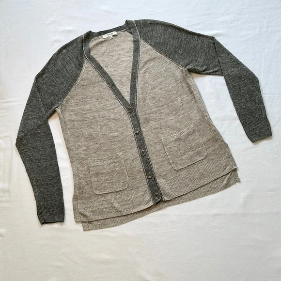 NWOT Madewell Sandstiched %100 Linen Cardigan Size Medium - Picture 2 of 11